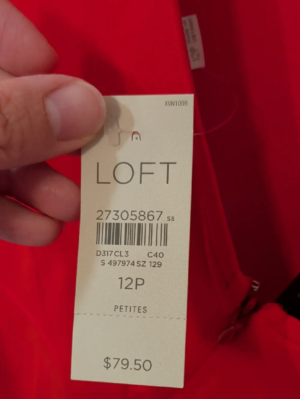 Retail $80 LOFT Red ponte flounce flair Ruffle Dress - Picture 5 of 5